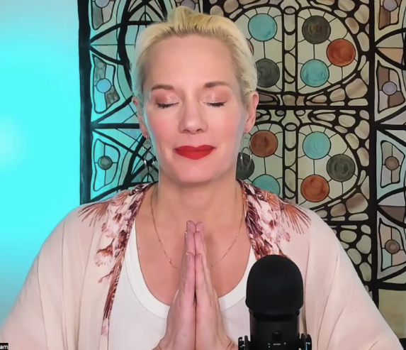 Queen Wortham in prayerful stillness